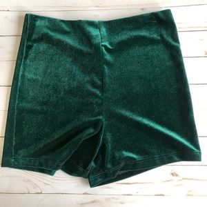 Hunter Green Velvet shorts
